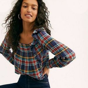 Free People Siena Plaid Pullover Shirt